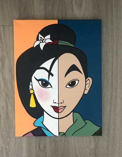 Spy Family Painting, Mulan Painting, Disney Canvas Paintings, Disney Canvas Art, Disney Canvas, Disney Paintings, Small Canvas Paintings, Disney Art Drawings, Painting Canvases