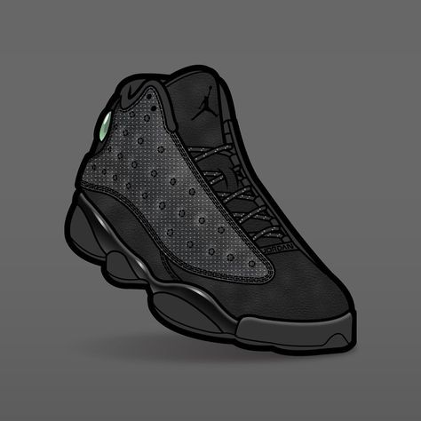 Black Cat Outfit, Jordan Shoes Wallpaper, Cat Outfit, Jordan 13 Black, Sneaker Posters, Shoes Wallpaper, Drippy Outfit, Air Jordan 13 Retro, Nba Wallpapers