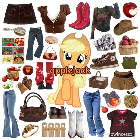 Applejack Inspired Outfit, Mlp Halloween Costumes, Mlp Inspired Outfits, My Little Pony Outfits, Rainbow Dash Outfit, Draculaura Halloween, Mlp Outfits, Kida Disney, Mlp Aesthetic