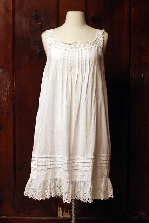 Edwardian Slip Dress, Long Nightgown Cotton, Vintage Nightgown Cotton, Vintage Cotton Nightgown, 1500s Nightgown, 1850s Nightgown, Vintage White Nightgown, 1910 Nightgown, 1890s Nightgown