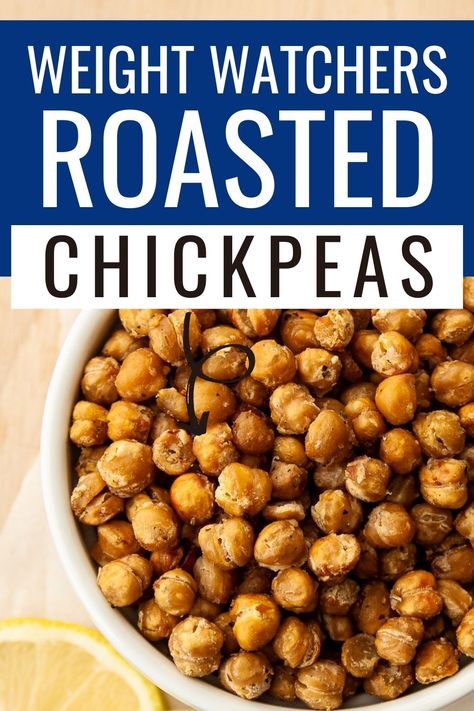 Making these WW roasted chickpeas could not be easier. They're a great option for snacking, topping salads, protein, and more! I love making roasted chickpeas! Salads Protein, Dry Roasted Chickpeas, Roasted Chickpeas Snack, Toasted Chickpeas, Chickpea Recipes Roasted, Chickpea Snacks, Veg Snacks, Weight Watchers Snacks, Weight Watchers Chicken