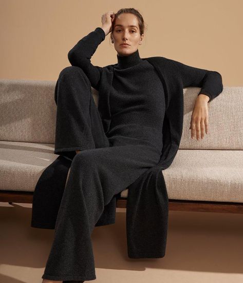 Monochromatic Loungewear, Turtleneck Jumpsuit, Matching Loungewear Set, Winter Lounge, Cashmere Loungewear, Best Loungewear, Designer Loungewear, Luxury Loungewear, Loungewear Outfits