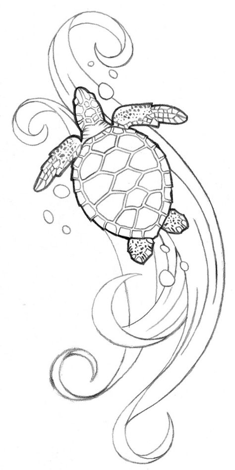 Koi Tattoo Design, Sea Turtle Tattoo, Turtle Tattoo Designs, Kunst Tattoos, Turtle Drawing, Sea Turtle Art, Polynesian Tattoos, Foot Tattoos For Women, Tattoos For Women Flowers