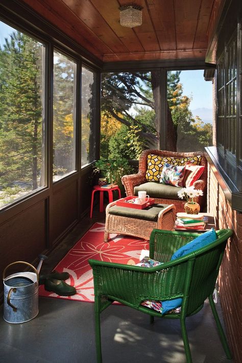 . Small Screened In Porch Entry, Tiny Screened In Porch, Screened In Porch Reading Nook, Small Lake House Interior Cozy, Small Screen Porch Ideas, Small Sun Porch, Small Screened Porch Ideas, Screened In Porch Small, Small Screened In Porch Decorating Ideas