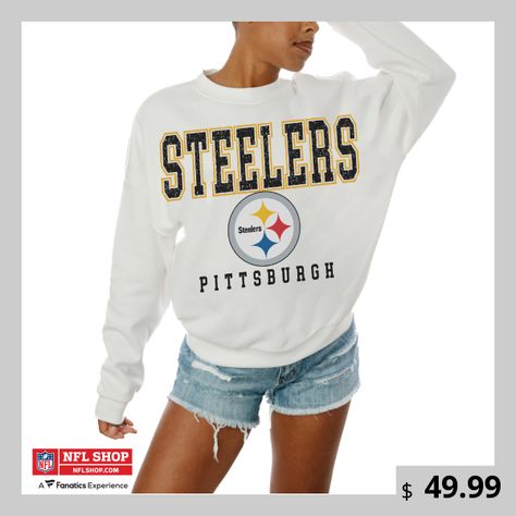 Add some Pittsburgh Steelers style to your closet with this Sunday Drives Pullover Sweatshirt from Gameday Couture. This lightweight sweatshirt is perfect for keeping you warm in mild conditions. The comfortable fit and feel will make this sweatshirt your go-to Pittsburgh Steelers piece of game day. Steelers Sweatshirt, Arizona Cardinals Logo, Atlanta Falcons Logo, Gameday Couture, Oversized Crewneck, Sweatshirt White, Atlanta Falcons, Cincinnati Bengals, Women Hoodies Sweatshirts