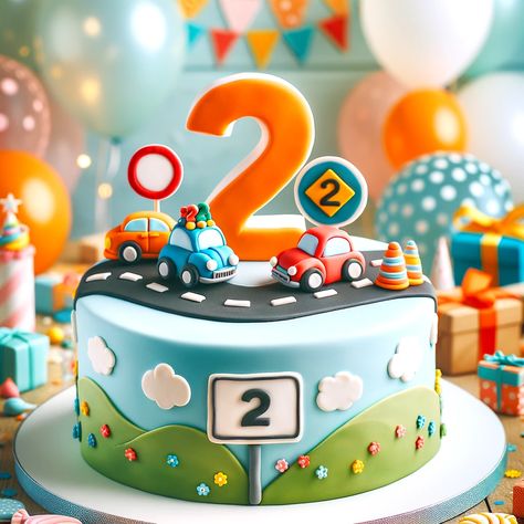 2 Year Birthday Cake Ideas Delightful Designs for Your Little One’s Special Day (6) 2year Birthday Cake, Birthday Cake For Boys 2nd, Cake For 2 Year Boy, 2 Year Birthday Cake, Car Theme Cake, Toddler Cake, Cars Theme Cake, Second Birthday Cakes, Cake Designs For Kids