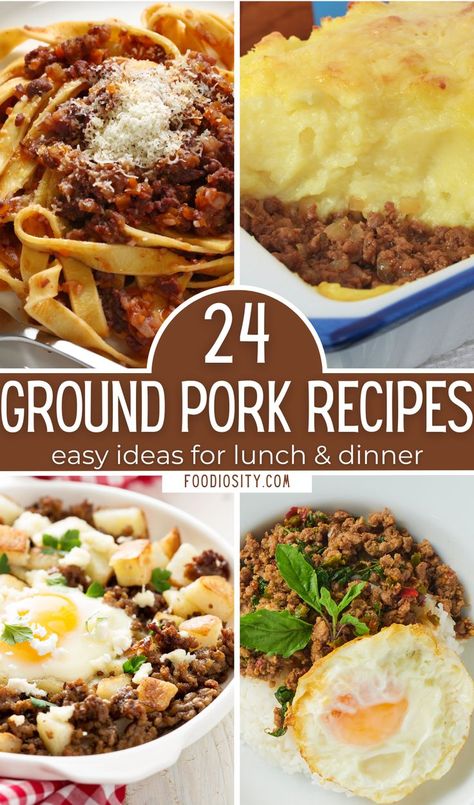 Whole30 Ground Pork Recipes, Pork Gluten Free Recipes, Pork Sausage Dinner Ideas, Ground Pork Breakfast Casserole, Hamburger And Ground Pork Recipes, Easy Minced Pork Recipes, Loose Pork Sausage Recipes, Ground Pork Meal Ideas, Things To Do With Ground Pork