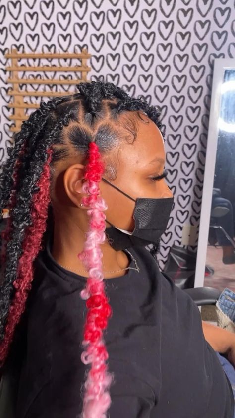 Pink Butterfly Locs, Pink Faux Locs, Cute Box Braids, Hairstyles Cute, Butterfly Locs, Faux Locs Hairstyles, Cute Braided Hairstyles, Braided Cornrow Hairstyles, Braids Hairstyles Pictures