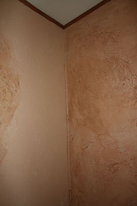 diy fix to hide damaged walls or paneling, home maintenance repairs, paint colors, painting, wall decor, Painted showing one section w o glaze Sheetrock Texture, Sheet Rock Walls, Hometalk Diy, Drywall Mud, Mirror Frame Diy, Mobil Home, Clay Wall, Diy Wallpaper, Wall Hanging Diy