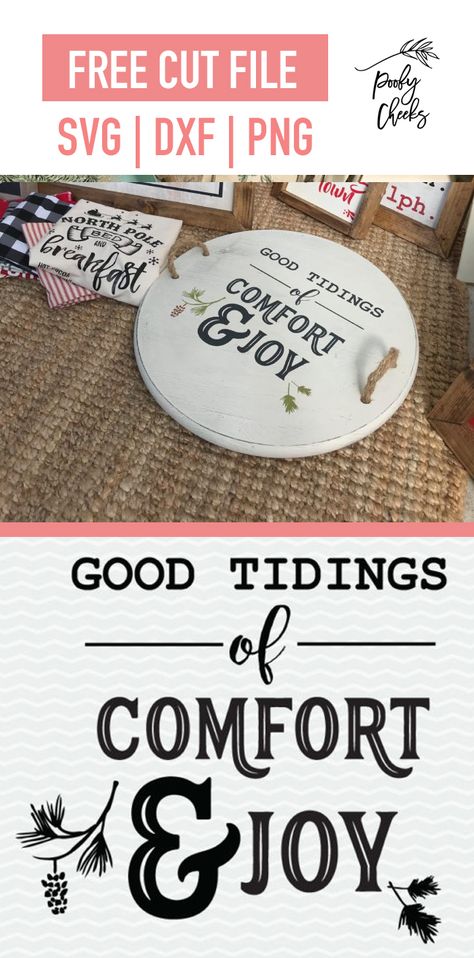 Tidings Of Comfort And Joy, Vinyl Blanks, Expressions Vinyl, Christmas Cut Files, Cricut Christmas, Joy Christmas, Free Cut Files, Diy Cricut, Comfort And Joy