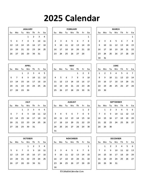 Download Free Printable 2025 Calendar (Word Version). 2025 Free Printable Calendar, 2025 Printable Calendar Free, Mini Desk Calendar, Calendar Word, Editable Calendar, Microsoft Office Word, Office Word, 2025 Calendar, Mini Calendars