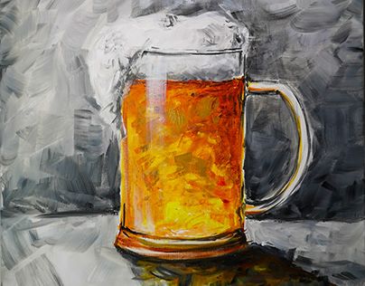 Beer Painting Canvas, Beer Drawing, Drink Wall, Beer Painting, Beer Images, Glass Of Beer, Glass Drink, Beer Art, Bar And Restaurant