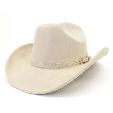 PRICES MAY VARY. Premium quality felt: 100% Polyester premium cowboy cowgirl hats are fashionable, comfortable, breathable and soft for all-day wear. Offer durability and a fashionable feel, ensuring long-lasting use and a stylish appearance Comfortable and adjustable fit: Western Cowboy Hat is design for most women and men with adjustable inner rope. The cowboy hat ensures a comfortable fit for individuals with a head circumference: 56-58cm/22-22.8", hat height: 12cm/4.7". Cowboy hat for men wo White Cowboy Hat, Belt Western, Western Cowboy Hats, Cowgirl Hat, Felt Fedora, The Cowboy, Hat For Men, Cowboy Style, Cowboy Cowgirl