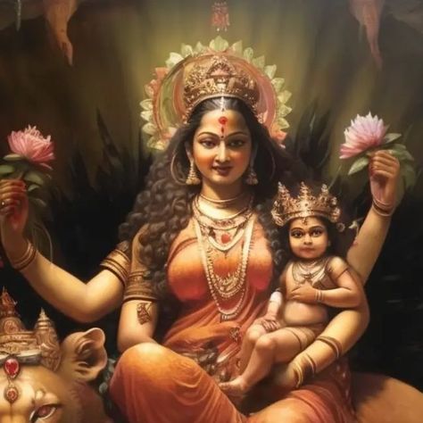 Skandmata Devi, Maa Skandamata, Navratri Goddess, Lord Shiva And Parvati, Lord Kartikeya, Shiva And Parvati, Chaitra Navratri, Jai Mata Di, Lakshmi Devi