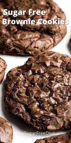 Sugar Free Brownie, Sugar Free Cookie Recipes, Sugar Free Desserts Easy, Dolce Poche Calorie, No Sugar Desserts, Sugar Free Brownies, Sugar Free Snacks, Low Sugar Desserts, Biscuits Diététiques