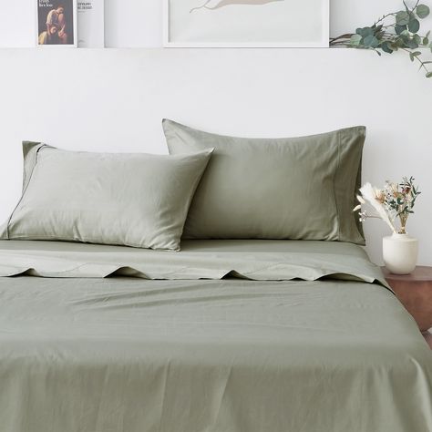 Crafted with care, high-quality 100% cotton, and a sateen weave technique, you're left with naturally lustrous, breathable cotton sateen sheets. Sage Green Sheets, Bed Making, Green Sheets, Fine Living, California Design, Bedding Basics, Bedding Stores, Sateen Sheets, King Duvet Cover