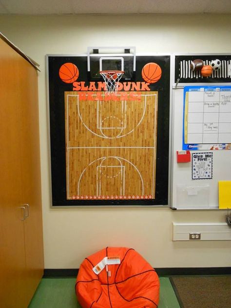 Sports Classroom Door, Basketball Game Themes, Game Themes Student Section, Student Section Ideas, Basketball Bulletin Boards, Basketball Classroom, Teach Gifts, Sports Bulletin Boards, School Sports Theme