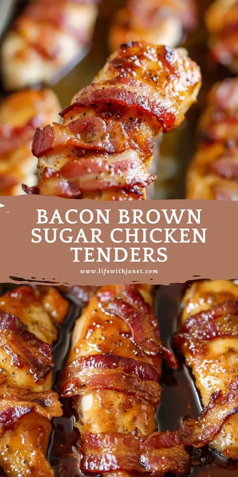 Bacon Brown Sugar Chicken Tenders Dishes To Bring To Friendsgiving, Good Easy Dinners, Brown Sugar Chicken Tenders, Smoked Chicken Tenders, Chicken Tenderloin Dinner Ideas, Beef Meals Easy Dinners, Quick And Easy Low Carb Dinner Recipes, Chicken Breast And Bacon Recipes, Week Dinner Menu Ideas