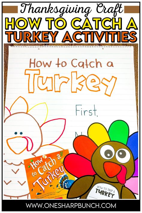 Incorporate writing into your Thanksgiving activities with these How To Catch a Turkey activities and turkey crafts! Using one of the best turkey books for kids and these procedural writing activities, students will devise a turkey trap for catching the turkey in disguise. They will also use transition words from the how to writing anchor chart to create their procedural writing and Thanksgiving crafts. This How to Catch a Turkey craft for Thanksgiving makes a cute Thanksgiving bulletin board! How To Catch A Turkey Activities Free, Taylor The Thankful Turkey Activities, Pre K Turkey Activities, How To Catch A Turkey Writing, Procedural Writing Activities, How To Catch A Turkey Stem, How To Catch A Turkey Craft, Parts Of A Turkey Preschool, The Great Turkey Race Activities