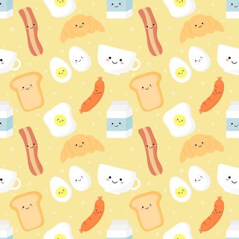 Discover thousands of Premium vectors availables in AI and EPS formats. Download whatever, cancel whenever. Kawaii Seamless Pattern, Food Pattern Design, Kawaii Food Wallpaper, Kawaii Patterns, Roblox Pants, Funny Breakfast, Kawaii Pattern, Cute Food Wallpaper, Funny Pattern