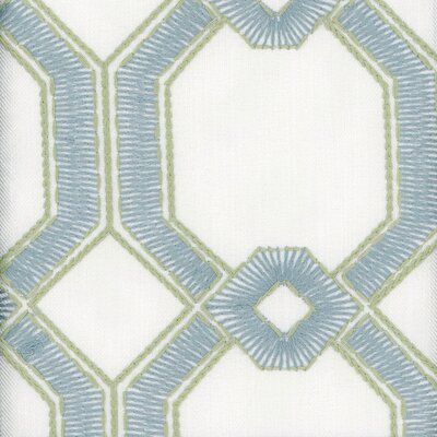 An embroidered design that will compliment any room Color: Seaglass | Roth & Tompkins Avignon Fabric in Blue / White | 53.3 W in | Wayfair Thibaut Fabric Curtains, Schumaker Fabric, Blue And Green Rooms, Blue And Green Fabric, Fern Grotto, Coastal Fabric, Thibaut Fabric, Quadrille Fabric, Blue Green Fabric