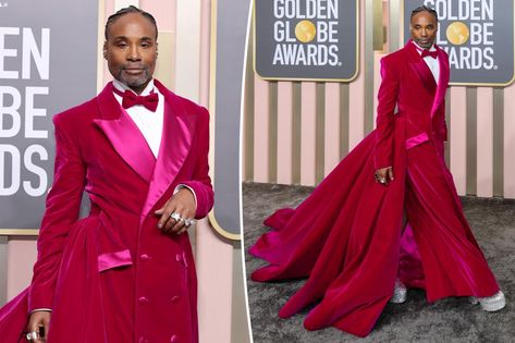 Tuxedo Gown, Golden Globes 2023, Billy Porter, 2023 Red Carpet, Red Carpet Outfits, Black Tux, Tuxedo Dress, Outfits 2023, Golden Globe