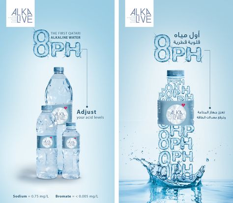 Alkalive Water on Behance New Year Wishes Video, Beer Bottle Design, Advertisement Poster, Photoshop Tutorial Typography, Water Bottle Brands, Ads Creative Advertising Ideas, Water Poster, Water Branding, Water House