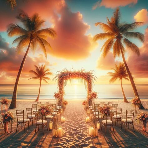 Planning Your Dream Beach Wedding in Florida: What to Consider Beach Sunset Wedding, Sunset Beach Wedding, Book Beach, Sunset Beach Weddings, Wedding In Florida, Fl Beaches, Dream Beach Wedding, Beach Cabana, Florida Beach Wedding