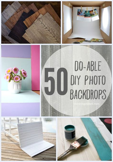 50 Do-Able DIY Photo Backdrops | A collection of inspiration from across blogland for bloggers and shop owners looking to shoot professional-looking photos using backdrops they already have or can easily and inexpensively make themselves!  A goldmine of information! Diy Photography Props, Photography Backdrops Diy, Photo Props Diy, Diy Photo Backdrop, Photo Hacks, Diy Props, Photo Backdrops, Foto Tips, Diy Backdrop