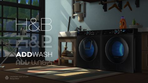 Mod The Sims - H&B AddWash Duet [Functional Laundry Day appliances] Sims 4 Jobs, Sims 4 Kitchen, Sims 4 Game Mods, Sims 4 Cc Folder, Sims 4 Gameplay, Sims Building, Sims 4 Mm, The Sims 4 Download, Sims 4 Update