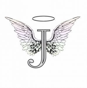 J Tattoo Letter Ideas, Letter J Tattoo, Tattoo Rings, Angel Wings Halo, Barbie Tattoo, J Tattoo, Cross Tattoos For Women, Monogram Hearts, Fairy Tattoo Designs