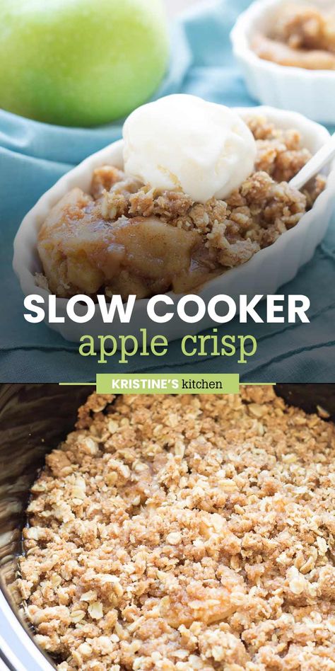 Slow Cooker Apple Cobbler Easy, Crock Pot Apple Crisp With Pie Filling, Baked Apples Crockpot Easy Recipes, Apple Crisp Recipe In Crockpot, Keto Crockpot Apple Crisp, Apple Crisp With Canned Apple Filling In Crockpot, Slow Cooker Apple Dessert Recipes, Slow Cooker Thanksgiving Desserts, Apple Crisp Recipe Crock Pot Easy