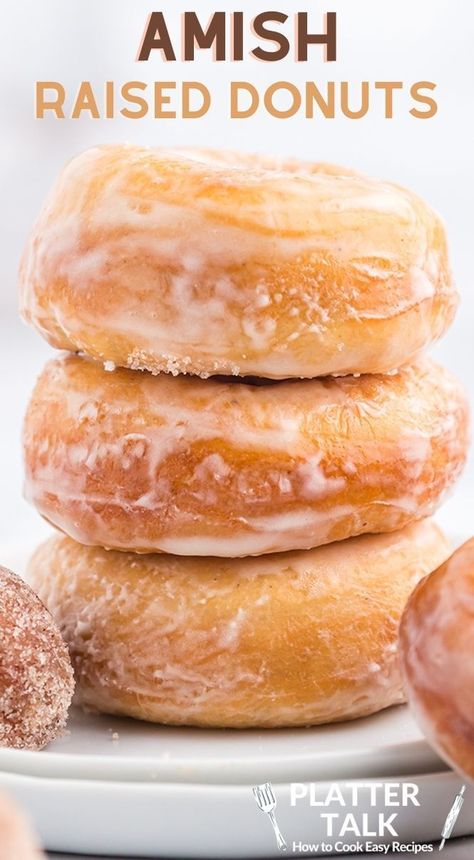 Amish Glazed Donut Recipe, Amish Yeast Doughnut Recipe, Yeast Donuts Recipe Baked, Yeast Donut Recipe Fried, Crossiant Donut Recipe, Donut Recipe Quick, Old Fashioned Donuts Recipe Fried, Glazed Yeast Donut Recipe, Yeast Recipes Baking Desserts