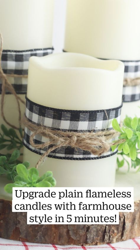 DIY Buffalo Plaid Farmhouse Candles | Country farmhouse decor, Diy farmhouse decor, Farmhouse candles Farmhouse Candles, Farmhouse Crafts, Dollar Tree Decor, Farmhouse Decoration, Diy Farmhouse Decor, Front Porch Ideas, Diy Furniture Table, Country Farmhouse Decor, Small Bathroom Decor