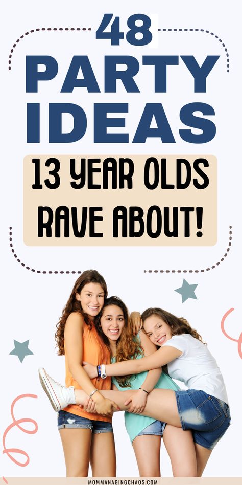 if you are looking for a fun 13th birthday party theme to ring in the start of the teenage years, this article is loaded with great ideas. Parties ideas, party idea, party ideas for kids, partying ideas Birthday Themes 13th Birthday, 13 Birthday Decor, Things To Do For Your 13th Birthday Party, Birthday Party Ideas For Teenagers Girl, Fun 13th Birthday Party Ideas, 13th Birthday Slumber Party Ideas, 13 Year Birthday Party Ideas, Girls 14th Birthday Party Ideas, Thirteenth Birthday Party Ideas