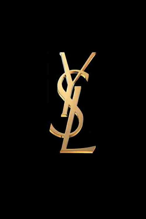 Black gold YSL Yves Saint Laurent logo iphone wallpaper phone background lock screen Black Background, A Black, Saint Laurent, Gold, Black