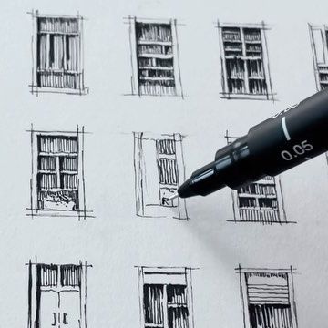 Velat Güneş on Instagram: "windows and windows! These sketches were drawn for @wallism_com . It will adorn many walls very soon. I recommend you take a look now. I'll let you know when it's ready. #ink #sketches #architecture #architect #drawing #draw #illustration #art" Windows Drawing Sketch, Window Drawing Sketch, Window Drawing Ideas, Drawing Windows, Windows Sketch, Window Sketch, Sketches Architecture, Window Drawing, Window Reflection