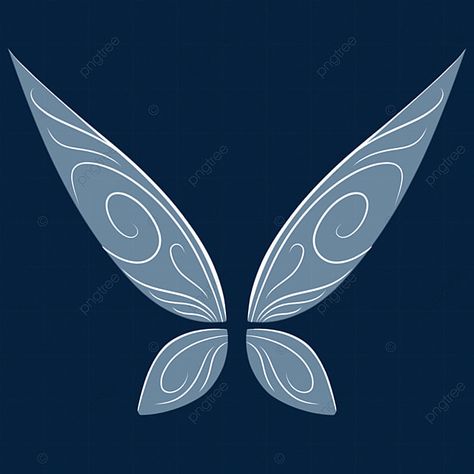 Fairy Wings Cartoon, Fairy Wing Ideas, Fairy Wings Illustration, Tinkerbell Wings Tattoo, Simple Fairy Wings, Fairy Wings Outline, Fairy Wings Design, Tinker Bell Wings, Fairy Wings Png