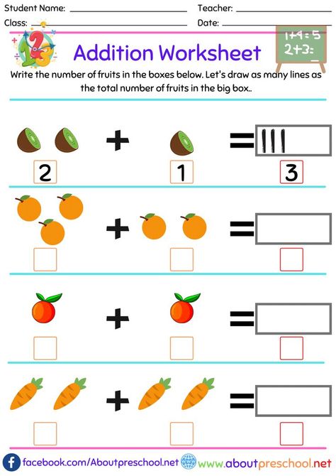 Kindergarten&Grade 1 Addition Worksheets Addition For Kindergarten, Addition Preschool, Preschool Addition, Year 1 Maths Worksheets, For Kindergarten, Games Preschool, Kindergarten Addition, Live And Learn Quotes, Kindergarten Math Worksheets Addition