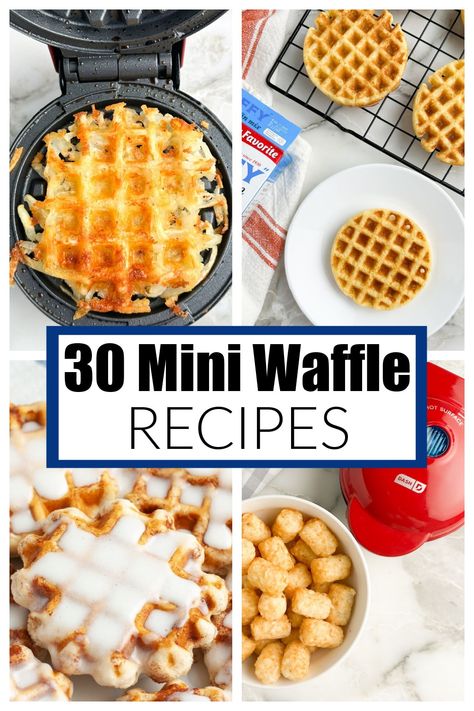 Mini Waffle Maker Biscuit, What To Make In A Mini Waffle Maker, Single Waffle Recipe Easy, Waffle Maker Cinnamon Rolls, Small Waffle Iron Recipes, Single Waffle Maker Recipes, Mini Waffle Ideas, Cinnamon Roll Waffle Iron, Mini Waffle Bowl Maker Recipes