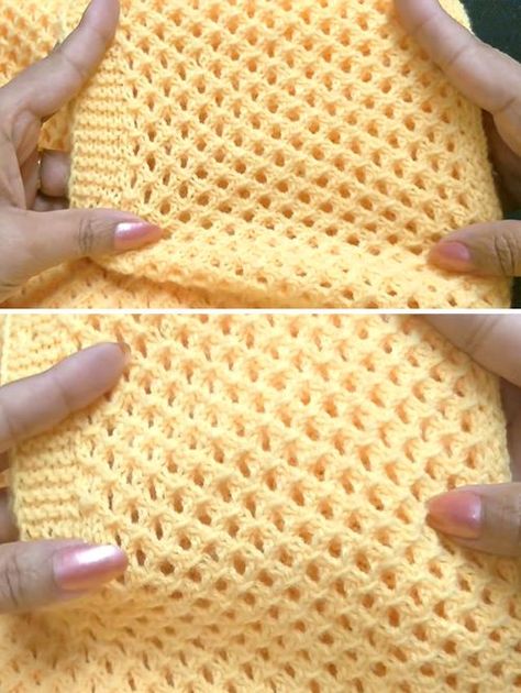 Lovely Mesh Stitch - Free Knitting Pattern | Amazing Knitting | Bloglovin’ Knitting Stitch Patterns Free, Mesh Knitting Pattern, Knitting Sweater Patterns Free, Free Knitting Patterns For Baby Blankets, Blanket Patterns Knitting, Knit Stitch Patterns Free, Baby Blanket Knitting Pattern Easy, Knit Pumpkins, Knitting Easy