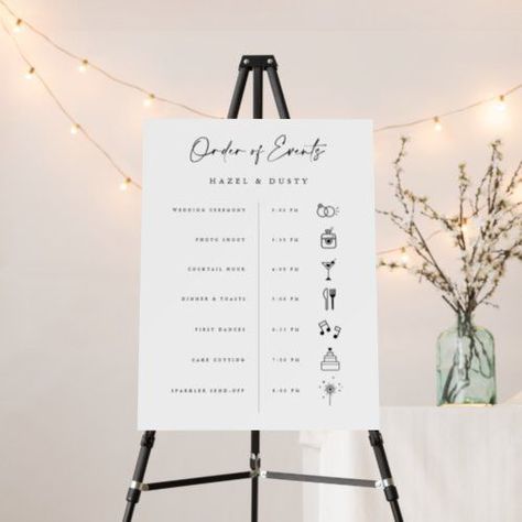 $45.20 | Minimal Wedding Timeline Sign Events Order Poster #minimal wedding decor, wedding foam board sign, welcome greeting sign, welcome ceremony sign, order of events sign, order of day wedding signs, wedding program, wedding timeline sign, wedding day events poster, wedding events welcome sign Event Timeline, Wedding Timeline Sign, Business Posters, Timeline Wedding, Greeting Sign, Reception Sign, Wedding Reception Signs, Sparkler Send Off, Wedding Ceremony Photos