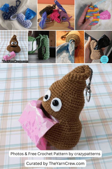 I made a list of free crochet patterns for dog poop bag holders. Crochet any of these patterns and use them as gifts for a pet owner you know. All the patterns in the collection have direct links to the pattern with credits to the designers and short information that will help you to decide if they are the right ones for you. Crochet patterns curated by TheYarnCrew. Crochet Dog Bag Holder, Crochet Patterns For Dogs Free, Crochet Poop Pattern, Crochet Dog Poop Bag Holder, Crochet Dog Poop Bag Holder Free Pattern, Crochet Poop Emoji Pattern Free, Poop Emoji Crochet Pattern Free, Free Crochet Patterns For Dogs, Crochet Poop Bag Holder