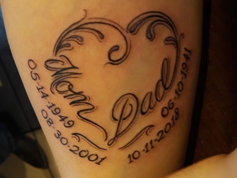 Momma Memorial Tattoo, Mother Memorial Tattoos Mom Forearm, Tattoo Ideas For Mom And Dad, Tattoos To Get For Your Mom, Tattoos Dedicated To Parents, Mom And Dad Tattoo For Daughter, Mom Dad Tattoo Design Small, In Memory Of Dad Tattoo, Tattoos For Mom And Dad