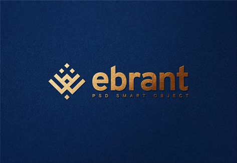 Luxury golden logo mockup on blue paper | Premium Psd #Freepik #psd #logo #mockup #gold #luxury Interior Design Branding Identity, Elegant Logotype, Brand Identity Design Logo Inspiration, Logo Design Branding Fashion, Minimal Logos Inspiration, Coffee Shop Logo Design, Gold Logo Design, Automotive Logo Design, Banks Logo