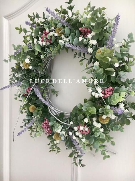 Summer Front Door, Wreath Ring, Crazy Aunt, Boho Wreath, Heart Shaped Wreaths, Indoor Wreath, Summer Meadow, Summer Front Door Wreath, Lavender Wreath