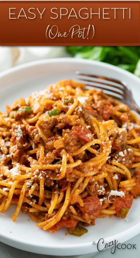 spaghetti with a meat sauce. Italian One Pot Pasta, Spaghetti Ideas Dinners, Pasta For Dinner Recipes, Best Marinara Pasta Recipe, Spaghetti Recipes Stove Top, Italian Spaghetti Sauce Recipes, Spaghetti With Raos Sauce, Pasta Dishes With Marinara Sauce, Homemade Italian Spaghetti Sauce Recipe