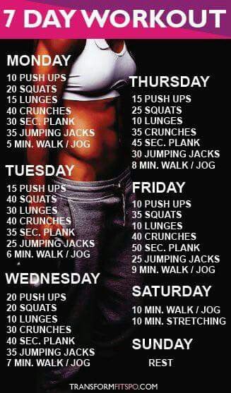 Day Workout Plan, 7 Day Workout Plan, 7 Day Workout, Routine Schedule, Fitness Routines, Workout Plan For Women, At Home Workout Plan, Fitness Challenge, Workout Schedule