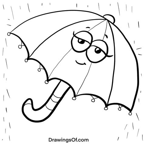 Learn how to make an umbrella drawing: easy, cute instructions in a cartoon style, explained in illustrations and video by a teacher artist. #art #drawing #umbrella Draw Umbrella, Drawing Umbrella, Drawing Easy Cute, Cute Cartoon Eyes, Umbrella Drawing, Pumpkin Drawing, Cute Umbrellas, Mushroom Drawing, Directed Drawing