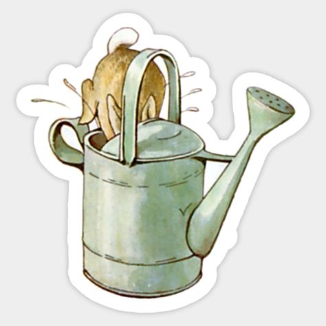 Peter Hides in a Watering Can - Beatrix PotterLook in my shop for more "Beatrix Potter":https:||www.redbubble.com|people|forgottenbeauty|collections|980318-beatrix-potter?asc=u -- Choose from our vast selection of stickers to match with your favorite design to make the perfect customized sticker/decal. Perfect to put on water bottles, laptops, hard hats, and car windows. Everything from favorite TV show stickers to funny stickers. For men, women, boys, and girls. Rabbit Hide, Rabbit Sticker, Peter Rabbit Birthday, Beatrix Potter, Peter Rabbit, Watering Can, Baby Shower Decorations, Custom Stickers, Favorite Tv Shows